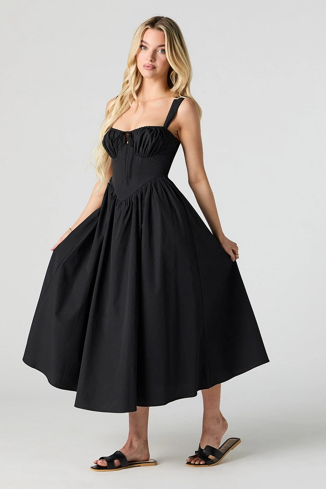 Robe trapèze corset maxi