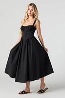 Robe trapèze corset maxi