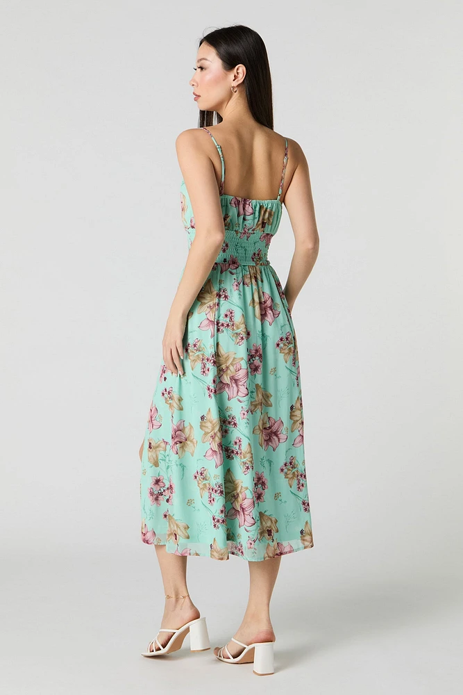 Chiffon A-Line Midi Dress