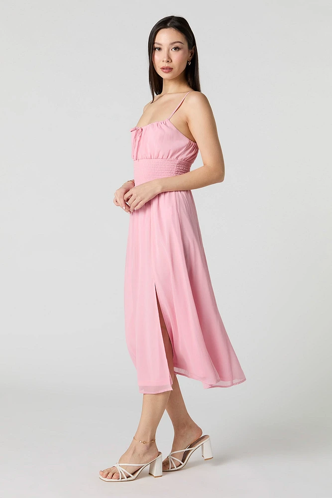 Chiffon A-Line Midi Dress
