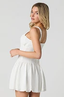 Minirobe ajustée et évasée ruchée à ourlet bulle