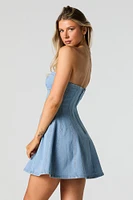 Robe tubulaire fluide en denim