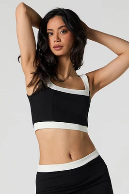 Camisole écourtée à bordure contrastante