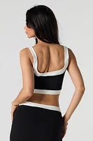 Camisole écourtée à bordure contrastante