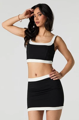 Contrast Trim Mini Skirt