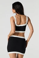 Contrast Trim Mini Skirt