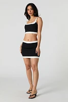 Contrast Trim Mini Skirt