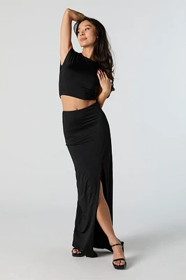 Contour Front Slit Maxi Skirt