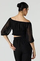 Chiffon Off Shoulder Half Sleeve Top