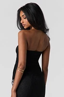 Lace Self-Tie Side Cinched Asymmetrical Tube Top