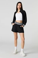 Active Striped Waist Fleece Short