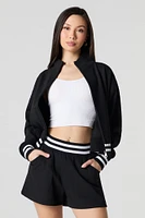 Active Striped Waist Fleece Short
