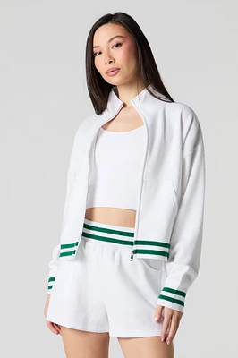 Short Active en molleton avec bande de taille rayée