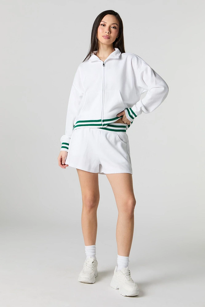 Short Active en molleton avec bande de taille rayée
