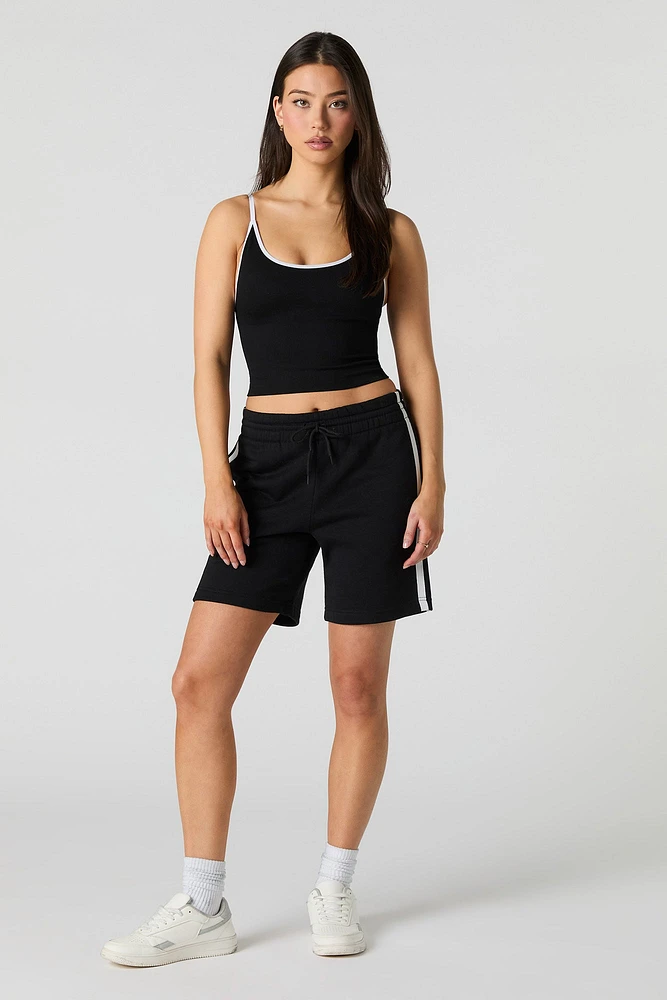 Active Side Striped Fleece Short