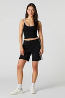 Active Side Striped Fleece Short