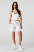 Short Active en molleton avec rayures latérales