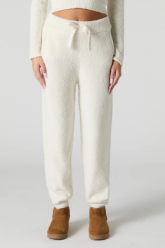 Jogger en tricot pelucheux