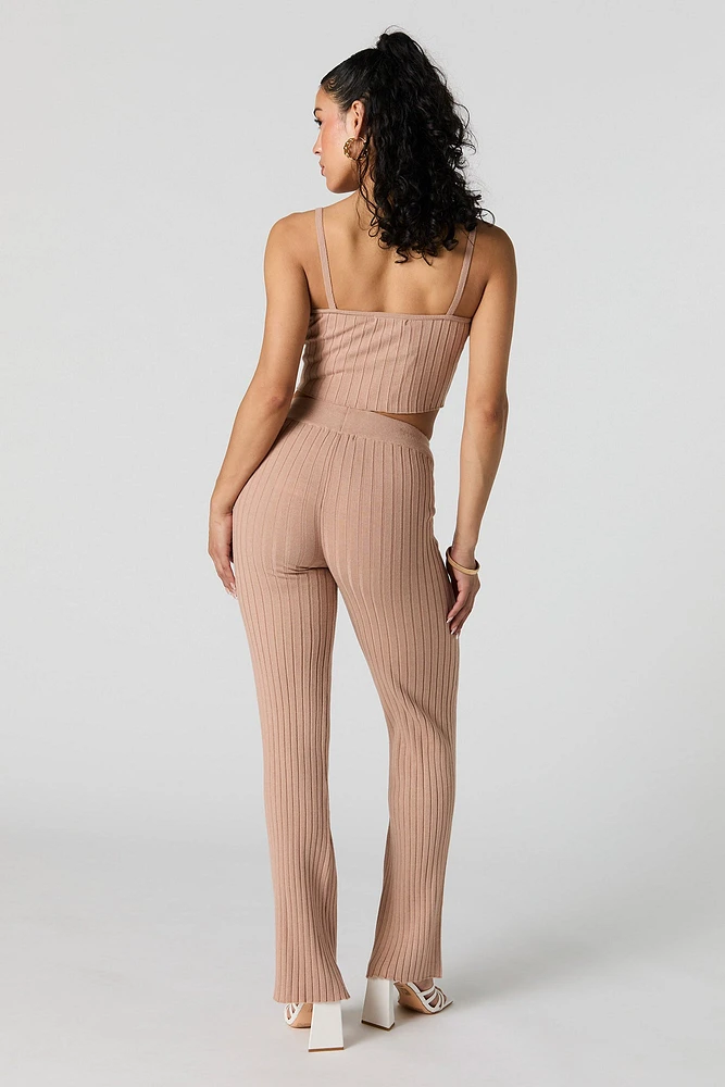 Ribbed Knit Drawstring Pant