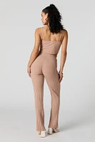 Ribbed Knit Drawstring Pant