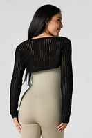 Open Knit Ultra Cropped Shrug