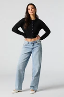 Cropped Knit Cardigan