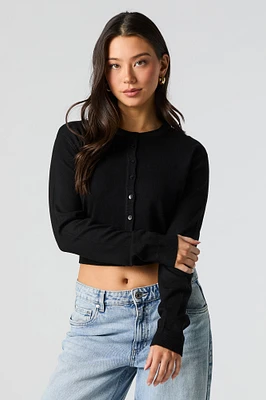 Cropped Knit Cardigan
