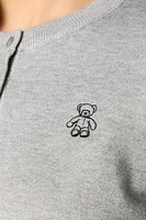 Cardigan court avec motif brodé Bear