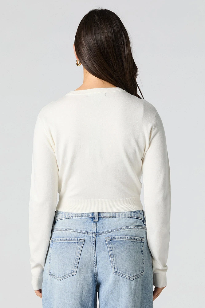 Cardigan court en tricot