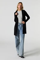 Open Front Hooded Longline Cardigan