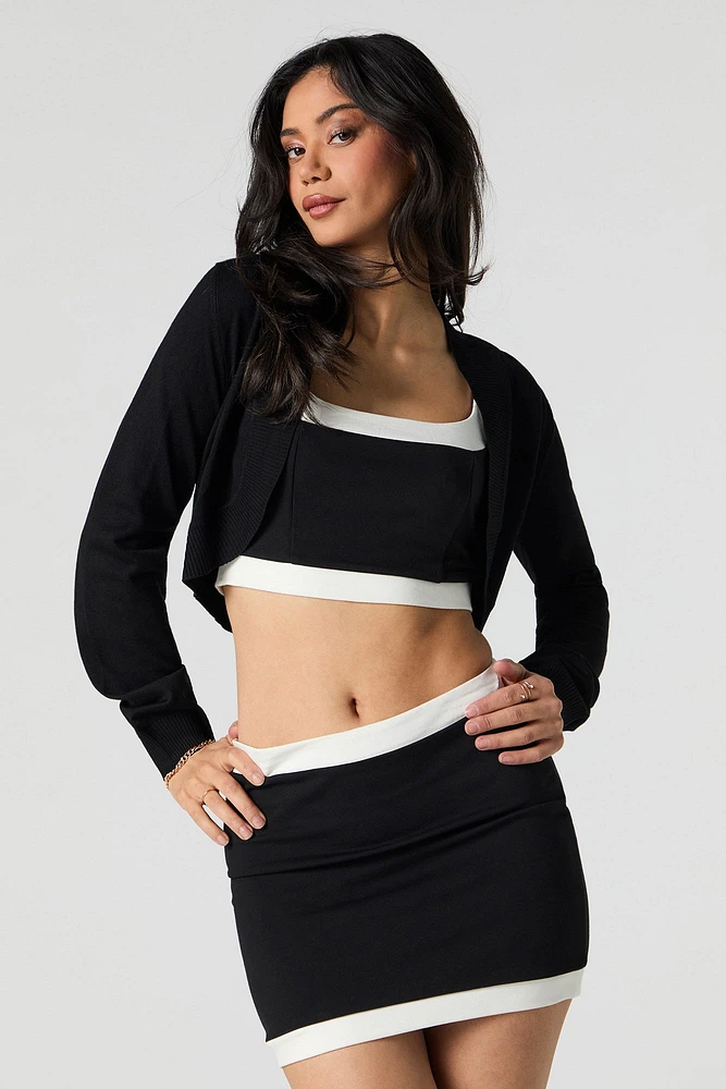 Open Front Long Sleeve Shrug