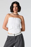 Zip-Up Multi Flap Corset Tube Top