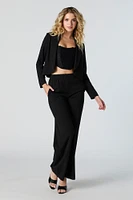 Open Front Cropped Blazer