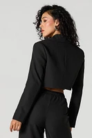 Open Front Cropped Blazer