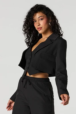 Open Front Cropped Blazer