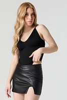 Ribbed V-Neck Sleeveless Bodysuit