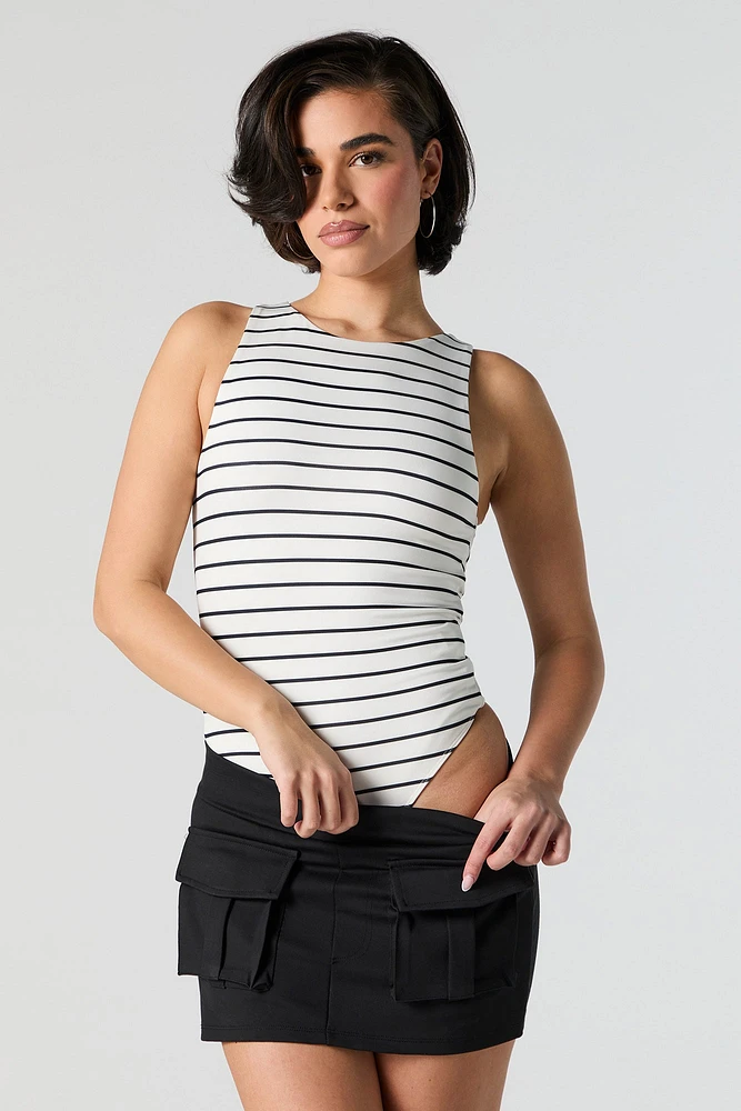 Contour Striped High Neck Bodysuit