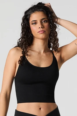 Ribbed Scoop Neck Cami with Built-In Cups
