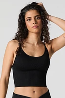 Ribbed Scoop Neck Cami with Built-In Cups