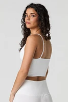 Camisole côtelée à encolure dégagée avec bonnets intégrés