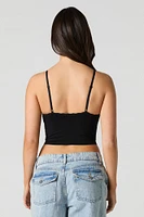 Seamless Lace Trim V-Neck Cami
