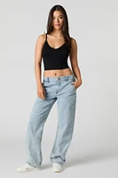 Seamless Lace Trim V-Neck Cami