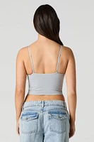 Camisole sans couture avec liséré de dentelle et encolure en V