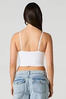 Camisole sans couture avec liséré de dentelle et encolure en V
