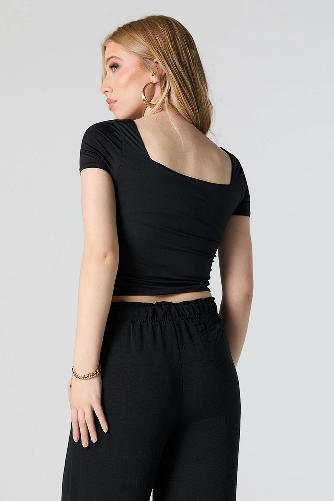 Contour Square Neck Cropped T-Shirt