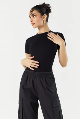 Seamless Ribbed Short Sleeve Bodysuit