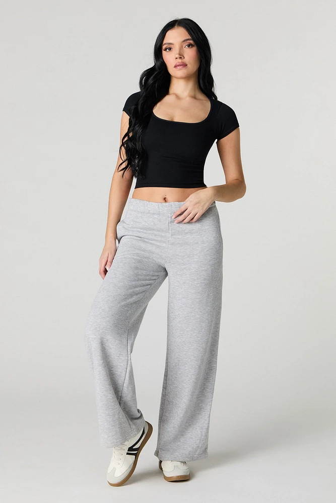 Seamless Ribbed Square Neck Baby Tee