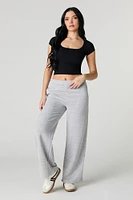 Seamless Ribbed Square Neck Baby Tee