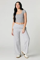 Seamless Ribbed Square Neck Baby Tee