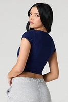 Seamless Ribbed Square Neck Baby Tee